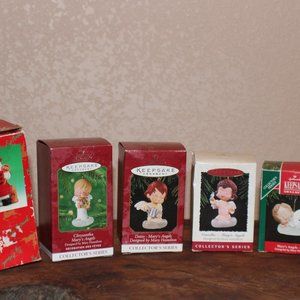 Hallmark Christmas Angels + Ceramic Fireman